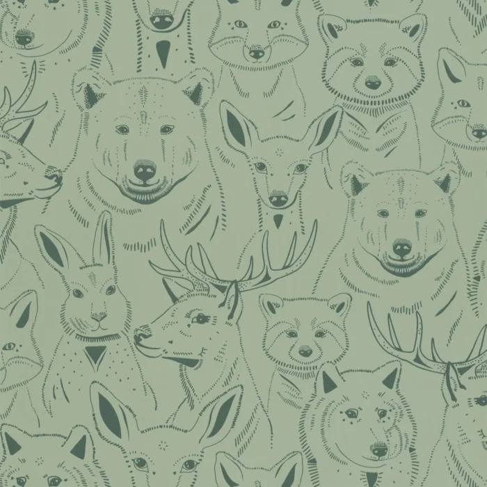 S Amuser Wallpaper - Vert De Gris swatch