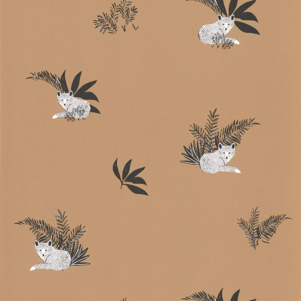 Contempler Wallpaper - Camel by brown botanical wallpaper from caselio