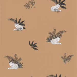brown botanical wallpaper from caselio