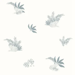 blue botanical wallpaper from caselio