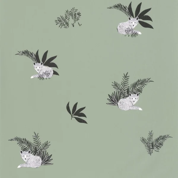 Contempler Wallpaper - Vert De Gris by green botanical wallpaper from caselio