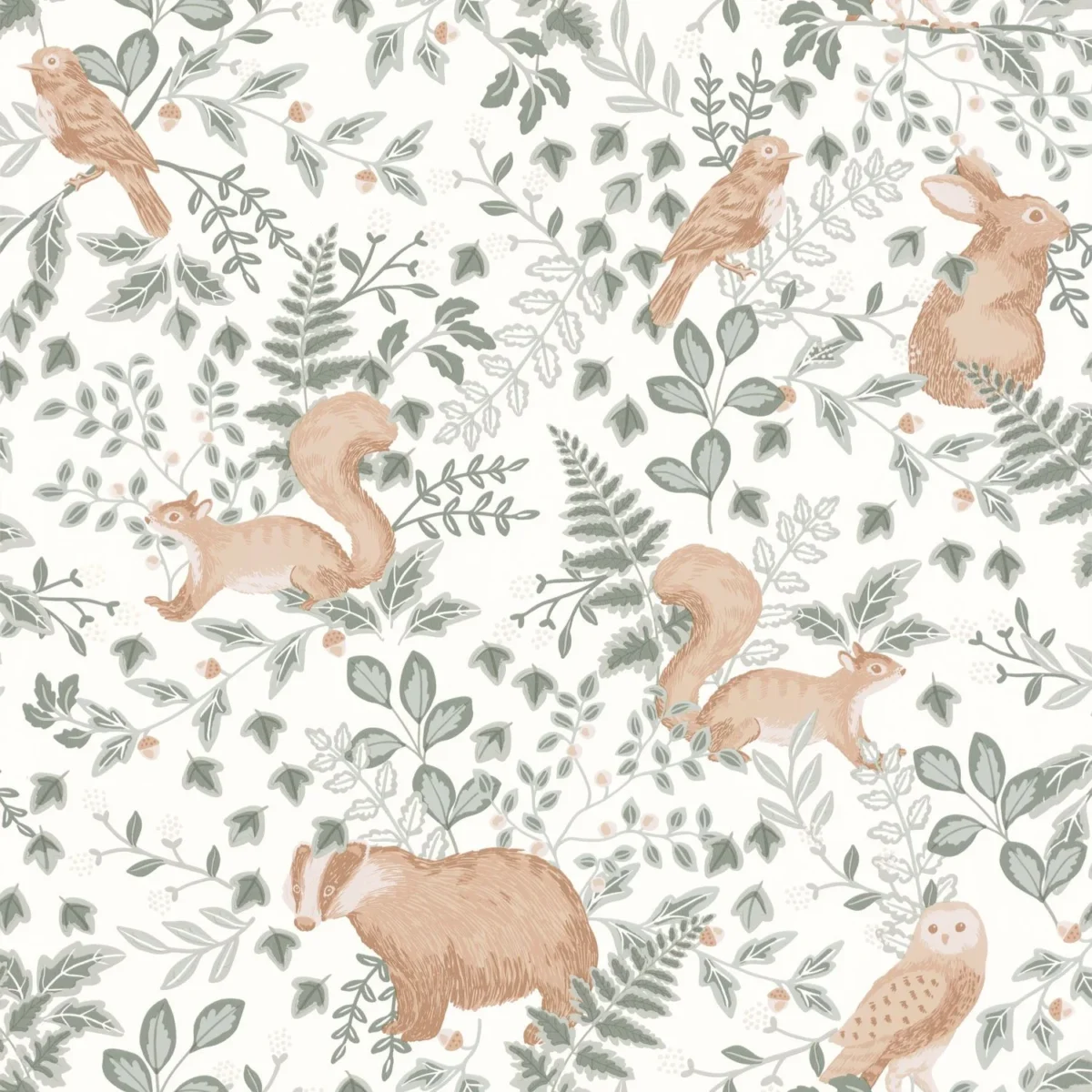Se Faufiler Wallpaper - Vert De Gris by green children's wallpaper from caselio