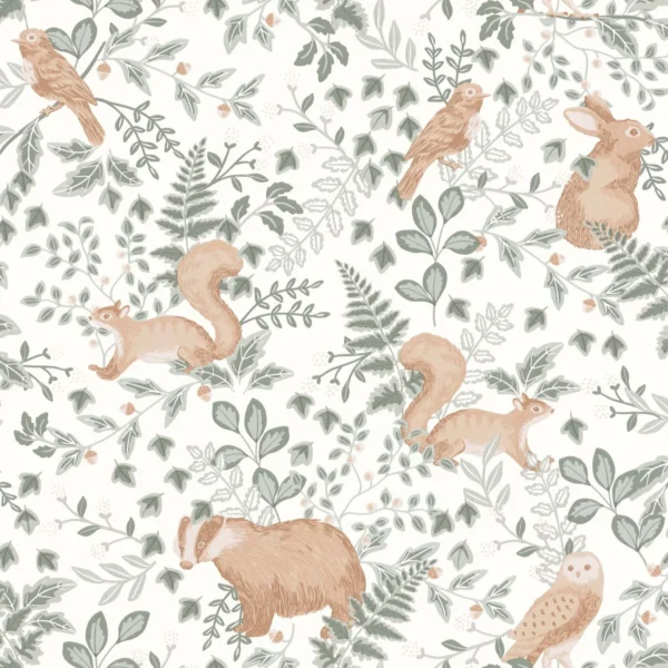 Se Faufiler Wallpaper - Vert De Gris by green children's wallpaper from caselio