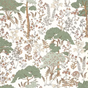 green botanical wallpaper from caselio