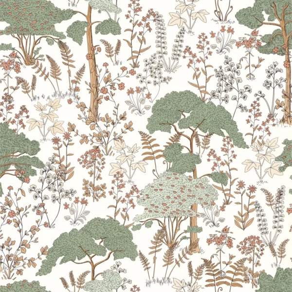 green botanical wallpaper from caselio