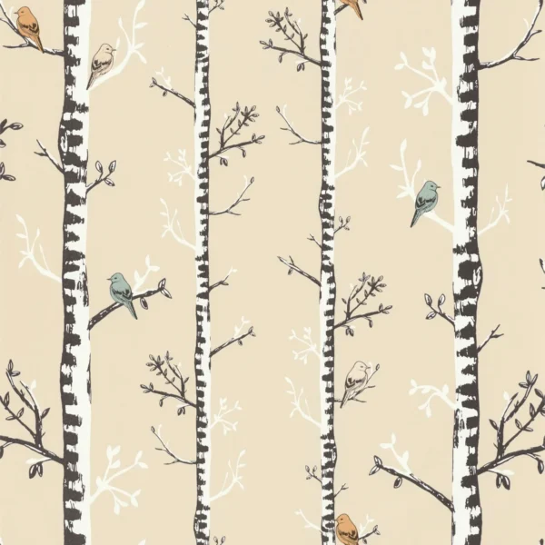 Escalader Wallpaper - Beige by brown botanical wallpaper from caselio