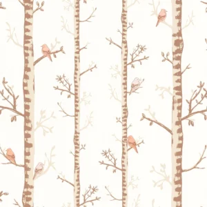 orange botanical wallpaper from caselio