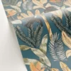 blue botanical wallpaper and wallpaper with