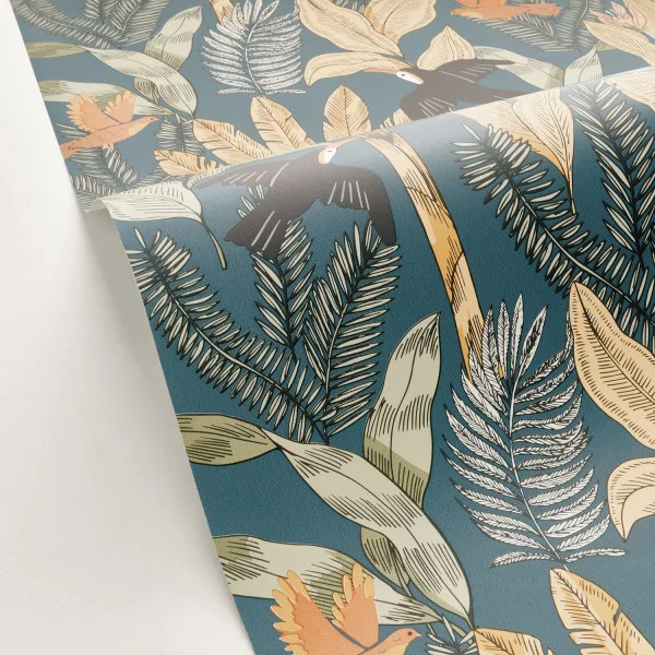 Explorer Wallpaper - Bleu Nuit by blue botanical wallpaper and wallpaper with