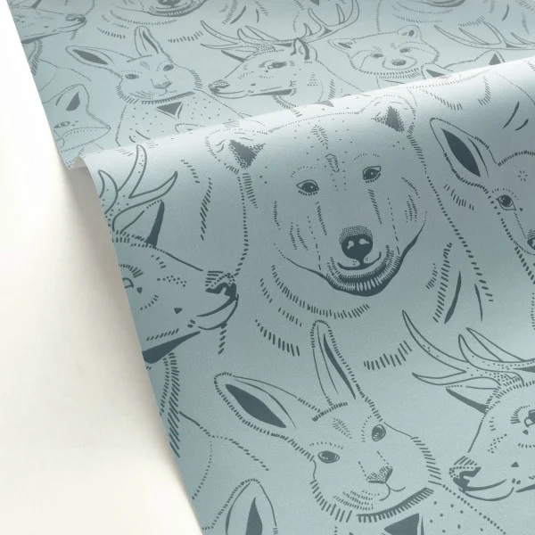 S Amuser Wallpaper - Bleu Grise by blue children's wallpaper and wallpaper with