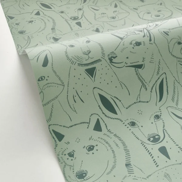 S Amuser Wallpaper - Vert De Gris by green children's wallpaper and wallpaper with