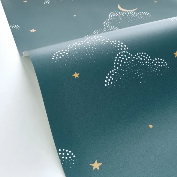 S Evader Wallpaper - Bleu Nuit by blue children's wallpaper and wallpaper with