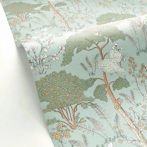 Flaner Wallpaper - Menthe by green botanical wallpaper and wallpaper with