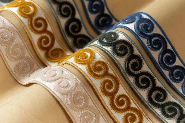 Linora 1.3" Velvet Border by various velvet border with vine swirl