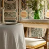 dining table with yellow velvet border