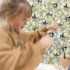 black-grey children's wallpaper and wall with side table