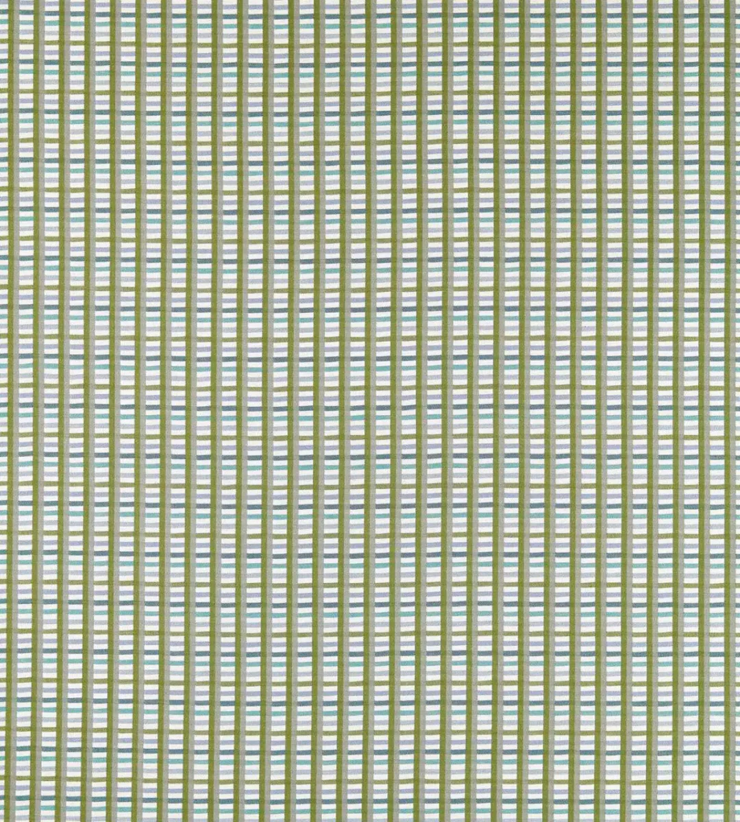 Charnwood Fabric - Evergreen by green striped woven fabric from Scion