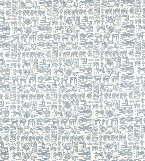 blue animal woven fabric from Scion