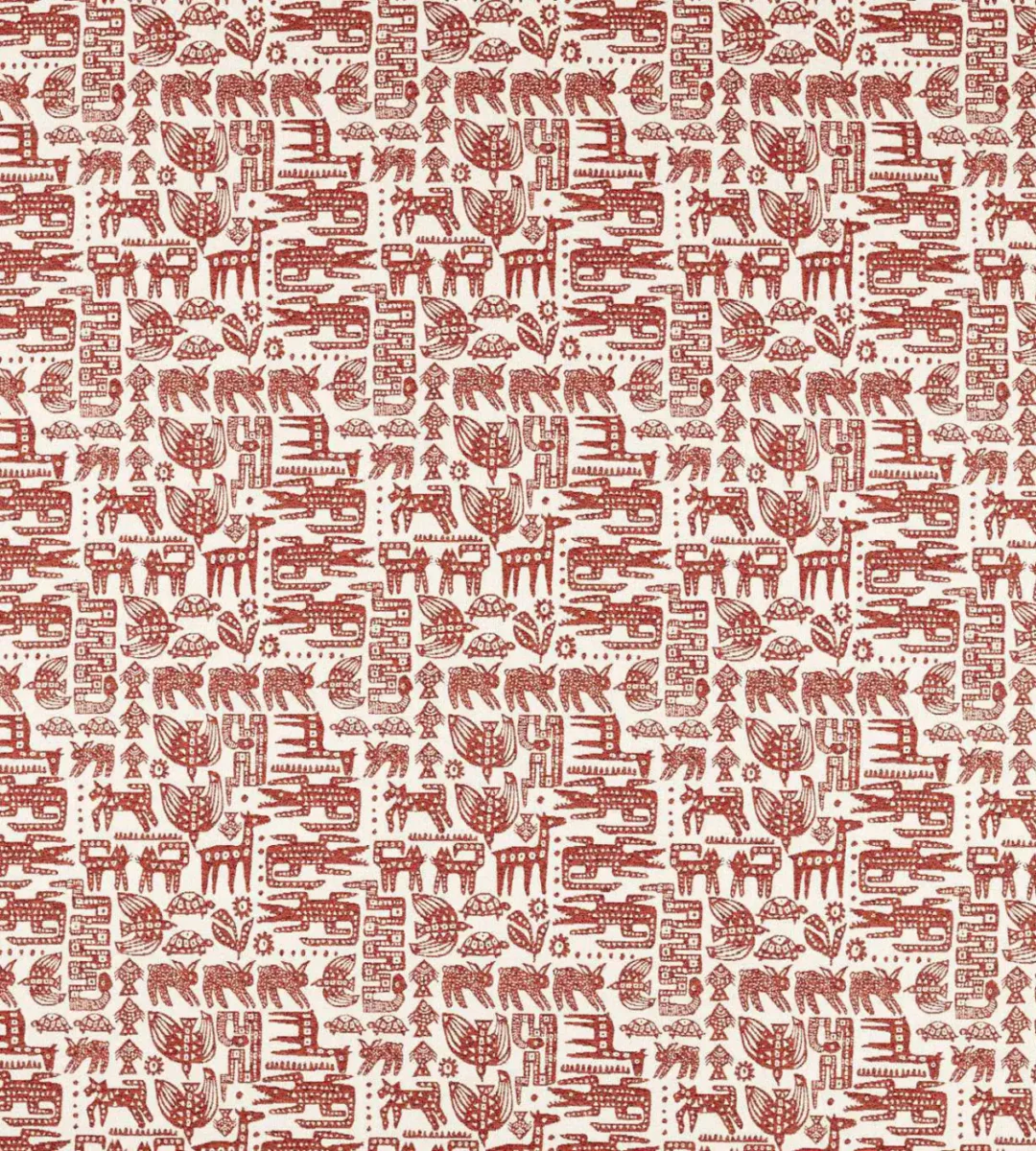 red animal woven fabric from Scion