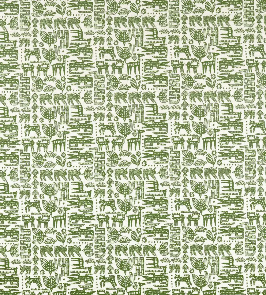 green animal woven fabric from Scion