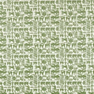 green animal woven fabric from Scion