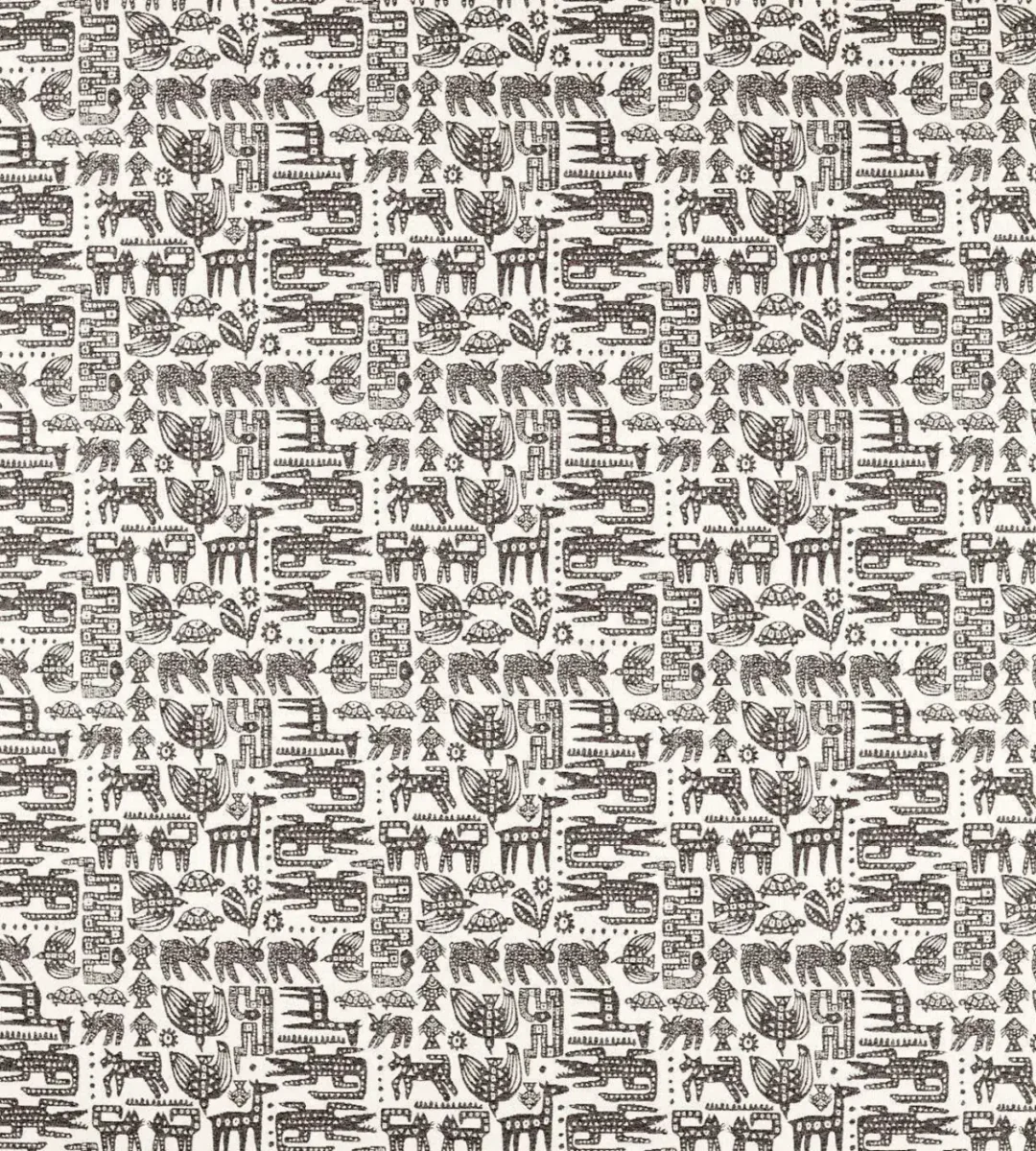 black-grey animal woven fabric from Scion