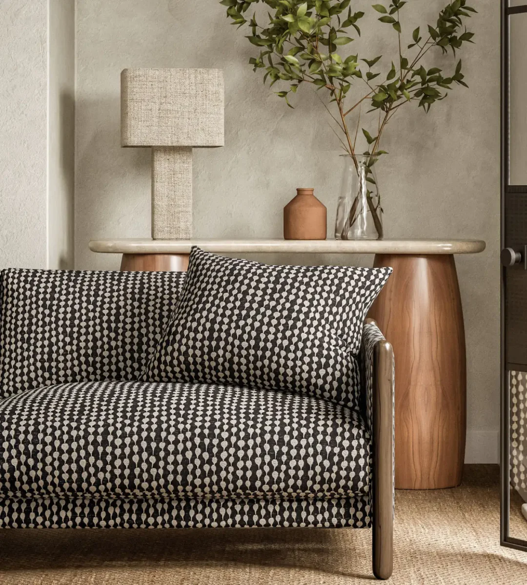 Sorrel Fabric - Slate by brown misc sofa with side table and lamps