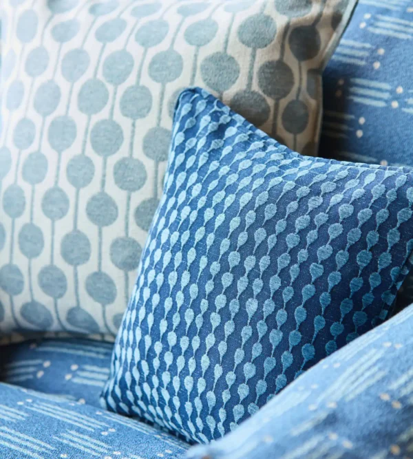 blue misc cushion with sofa