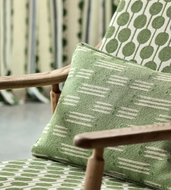Matchsticks Fabric - Pine by green misc cushion with armchair