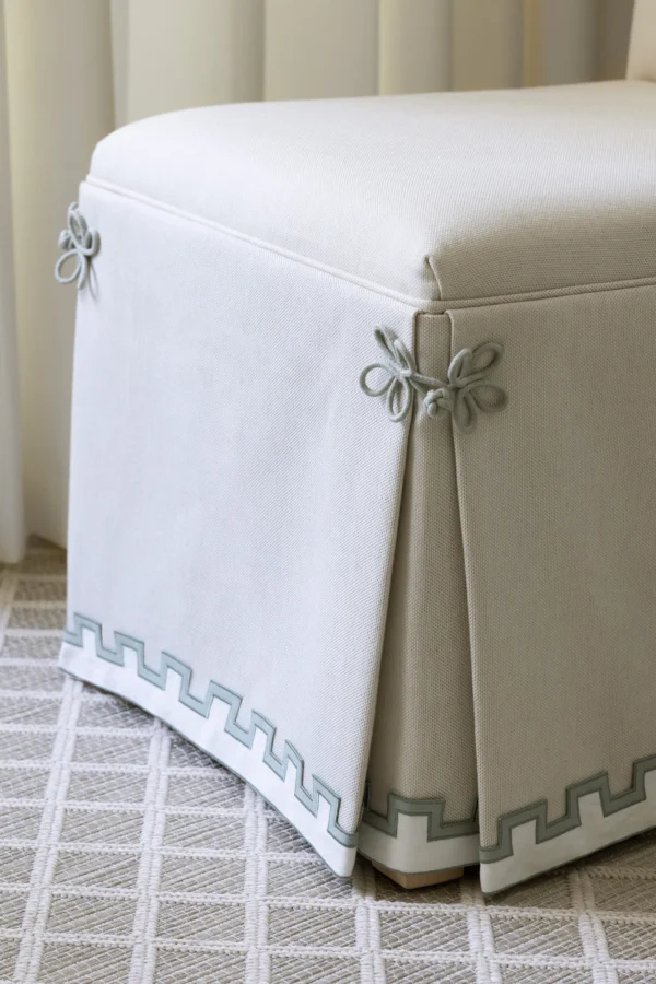 Devon Applique 2" Border by blue geometric border on foot stool