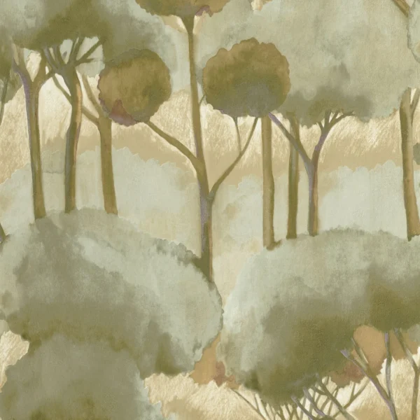 Foret Des Landes Wallpaper - Vert Argile by green botanical wallpaper from casadeco
