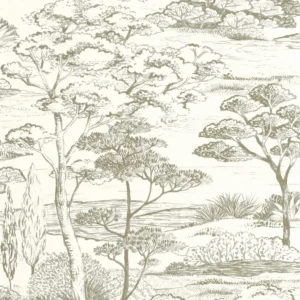 green botanical wallpaper from casadeco