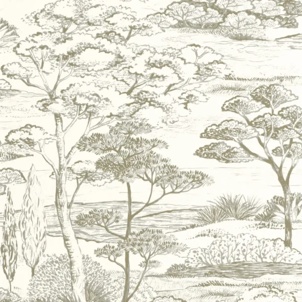 Littoral Wallpaper - Argile by green botanical wallpaper from casadeco