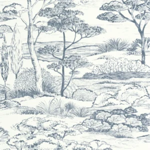 blue botanical wallpaper from casadeco