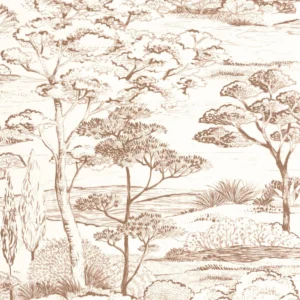 brown botanical wallpaper from casadeco
