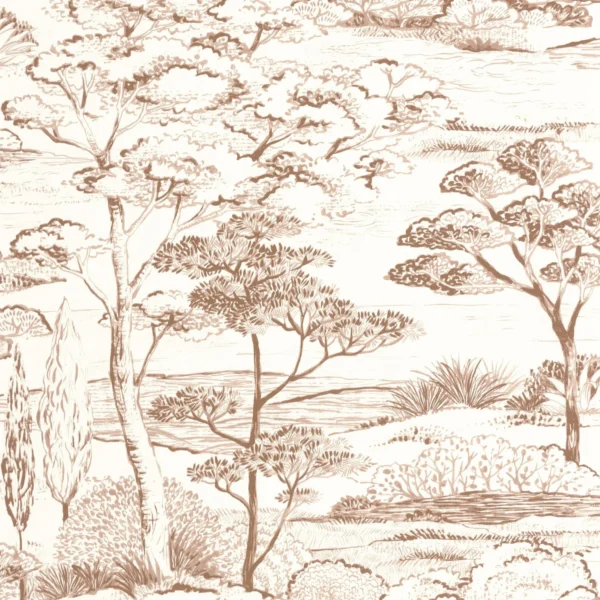 brown botanical wallpaper from casadeco