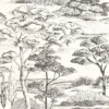 black-grey botanical wallpaper from casadeco