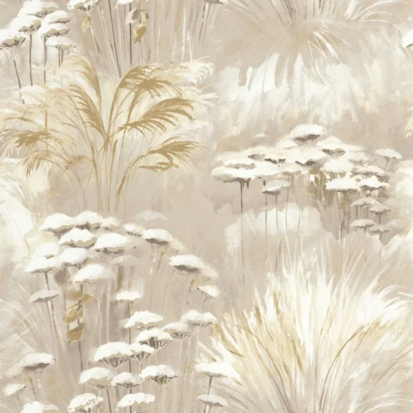 Oyat Wallpaper - Beige Lin by neutral botanical wallpaper from casadeco