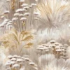 brown botanical wallpaper from casadeco