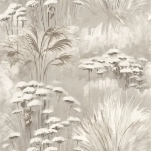 black-grey botanical wallpaper from casadeco