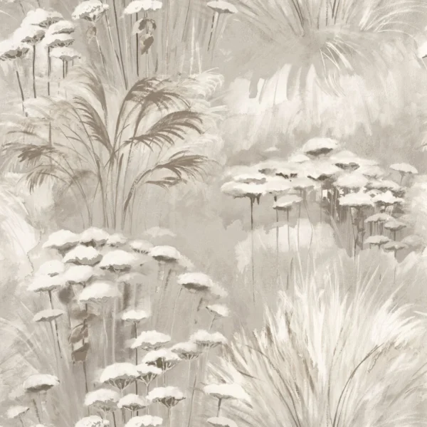 black-grey botanical wallpaper from casadeco