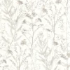 white botanical wallpaper from casadeco