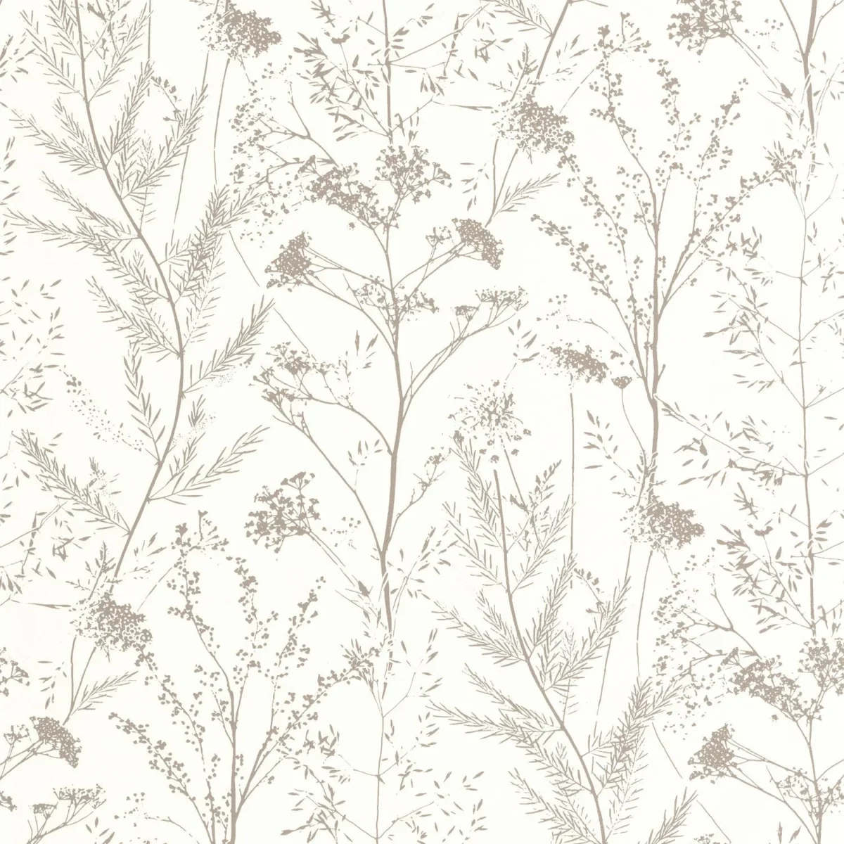 Prairie Wallpaper - Lin by white botanical wallpaper from casadeco