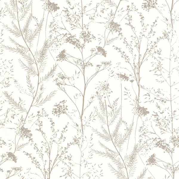 Prairie Wallpaper - Lin by white botanical wallpaper from casadeco