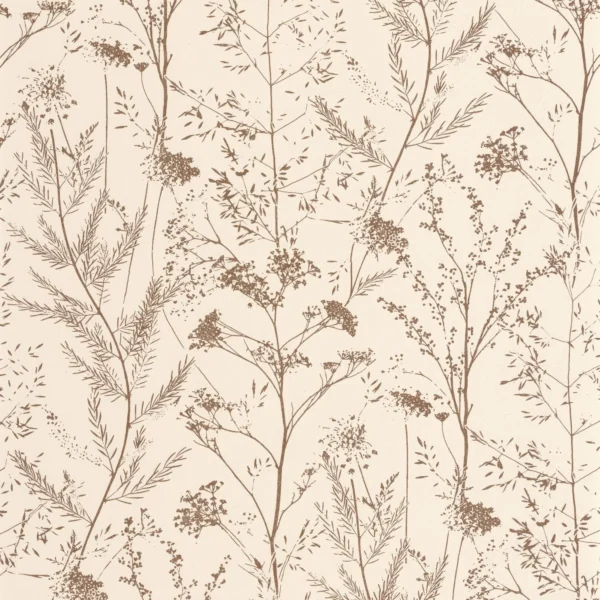 Prairie Wallpaper - Terre De Sienne by neutral botanical wallpaper from casadeco