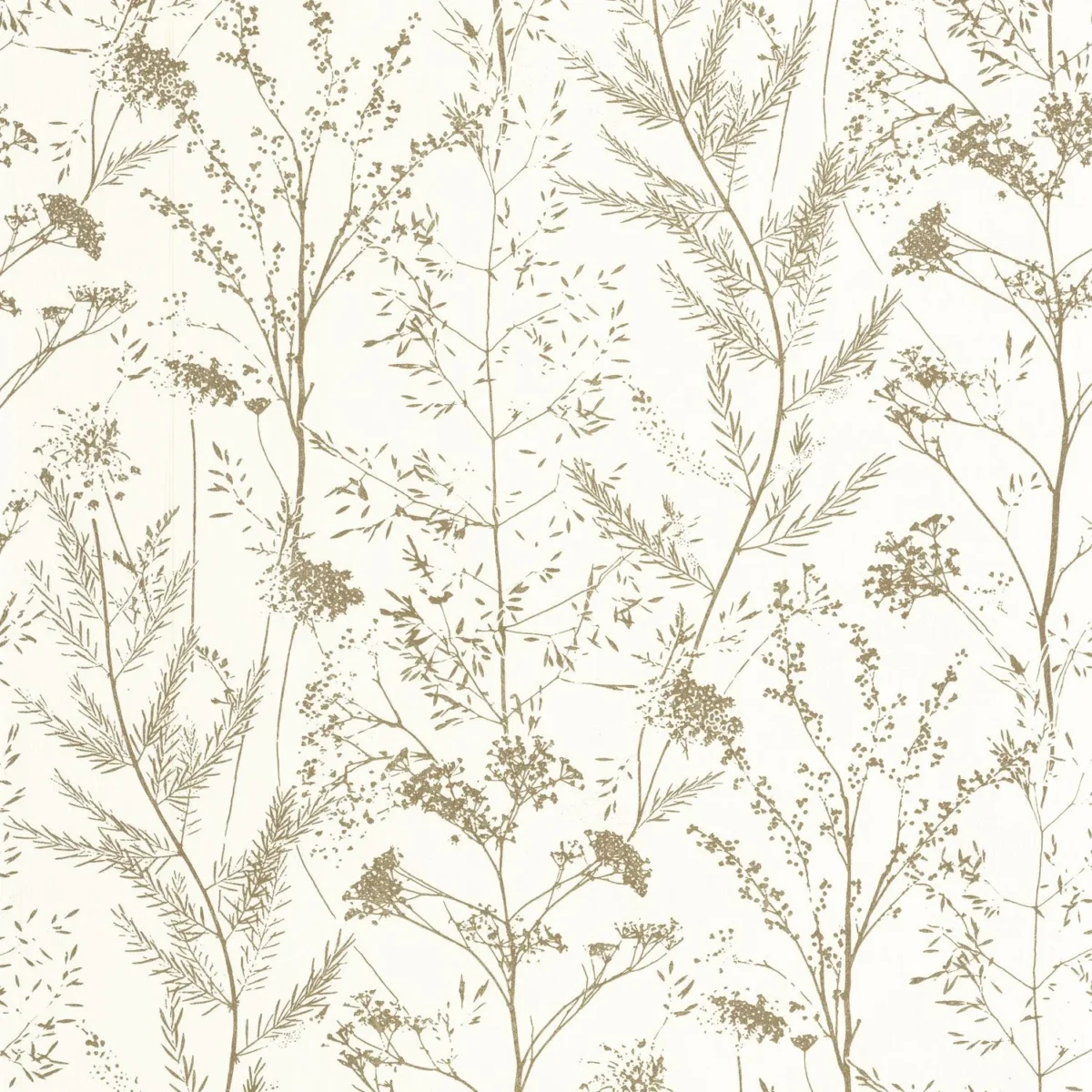 Prairie Wallpaper - Olive by neutral botanical wallpaper from casadeco