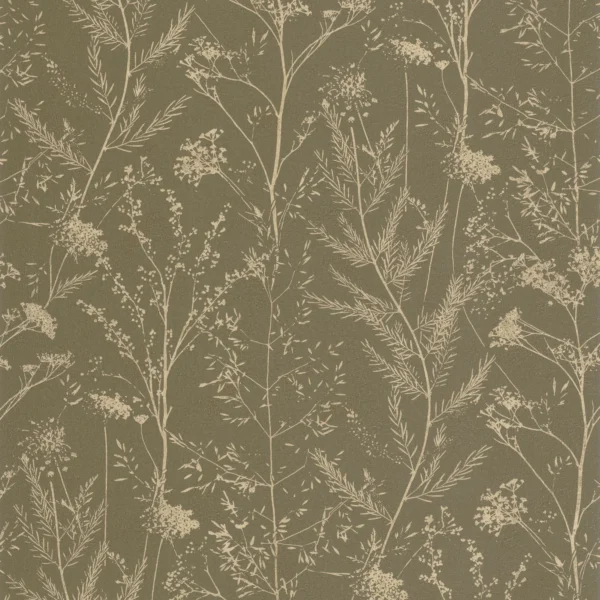 brown botanical wallpaper from casadeco