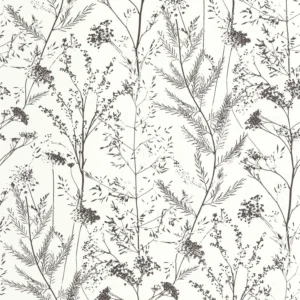 white botanical wallpaper from casadeco