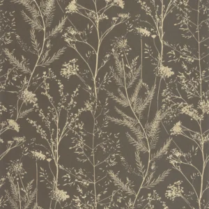 brown botanical wallpaper from casadeco