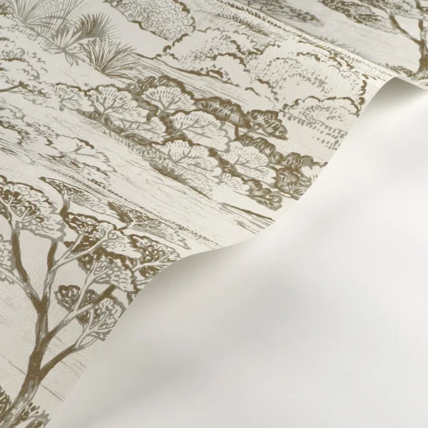 Littoral Wallpaper - Argile by green botanical wallpaper and wave with wallpaper